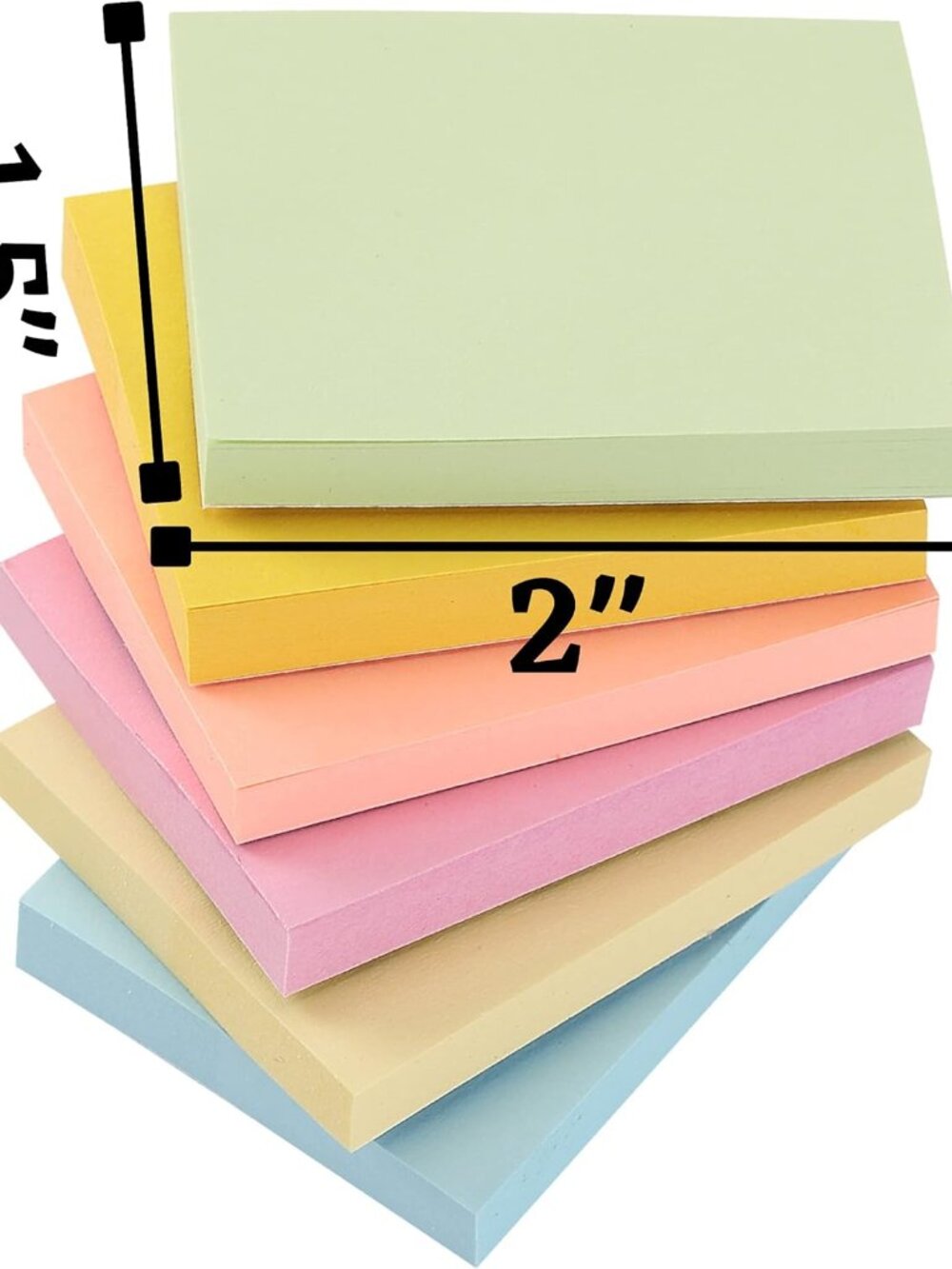 Small Sticky Notes, 1.5"x2", 36 Pads, 2160 Sheets, Pastel Colors, Mini Sticky No - Picture 3 of 9